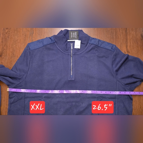 NEW Kenneth Cole Navy Slim Fit Performance Quarter 1/4 Zip Pullover Sweatshirt - Picture 3 of 5